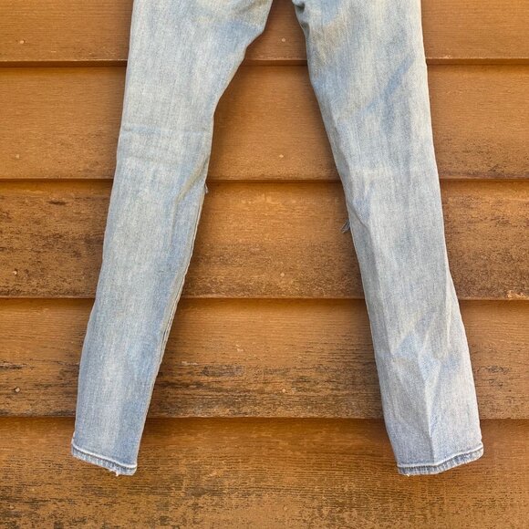 American Eagle Outfitters Stretch Skinny Distressed Light Blue Jeans Size 2 - Picture 10 of 13